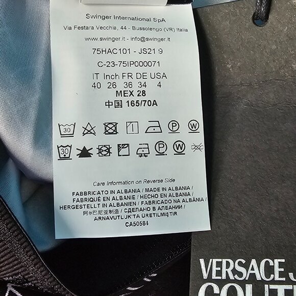 SOLD Versace Jeans Couture Logo Band Leggings Black - Size 40 (US 4) - $225 MSRP - Picture 3 of 8